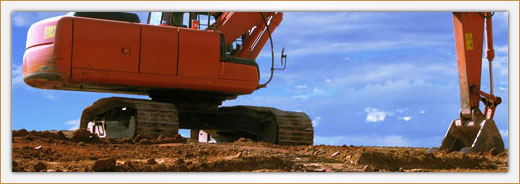 excavator on hill